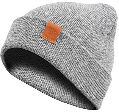 Rough Beanie - Mütze, Strickmütze mit Echt-Leder Veredelung (Manufaktur13/M13)