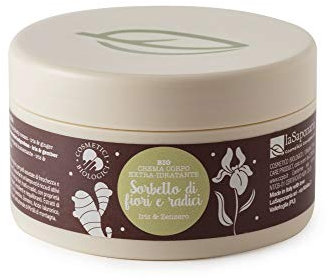 LA SAPONARIA - Sorbetto di Fiori e Radici - Crema Corpo Idratante - Ideale per la pelle secca, spenta - con acido ialuronico, zenzero, aloe - Vasetto in Bioplastica - Ccpb - Vegan - 180 ml