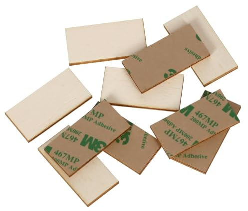 Holz Rechtecke 2x1cm - 60x30cm selbstklebend ideal als Wanddeko zum Basteln und bemalen, Pack mit:25 Stück, Höhe x Breite:19x9.5cm