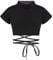 CHICTRY Mädchen Tops T-Shirt Crop Top Bauchfrei Oberteile Ballettkleidung mit Schnür Gymnastikanzug Tanz Top Sport Yoga Kleidung Gr. 98-164 Schwarz 146-152