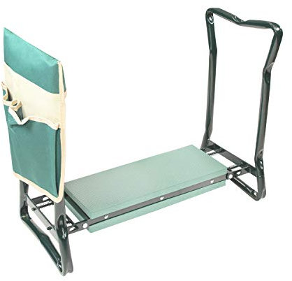 GardenKraft 10139 Folding Garden Kneeler/Additional Tool Bag Included/Kneel Or Sit When Gardening/Lightweight & Portable/Soft & Comfortable Foam Cushioning