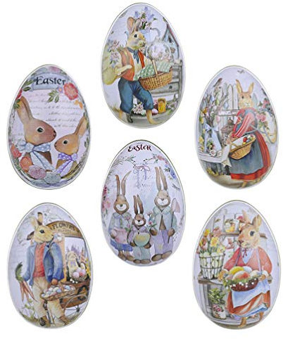STOBOK Plätzchendose Ostern Gebäckdose Ostereier zum Befüllen Pralinendose Weißblech Leere Dosen Süßigkeiten Kästen 6 Stück Klein Bonbons Kekse Snack Gebäck Vorratsdosen Geschenkverpackung