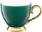 AMBTION Kaffeetasse groß 400ml vintage Porzellanbecher grün gold auf Füß XXL Tasse Kaffee Tee Latte Macchiato elegant Royal