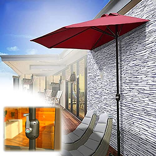 NMDCDH Sonnenschirm 270cm Halber Sonnenschirm Balkon Sonnenschirm wasserdichte Polyester Markise Halbrunder Regenschirm mit Kurbelgrifffunktion - Rot