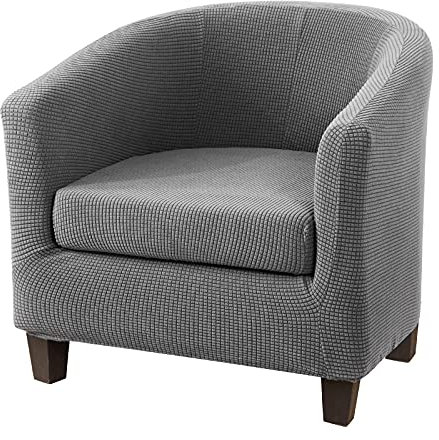 Polar-Fleece-Sesselbezug Stretch Sesselschoner Elastisch Sesselhusse Sesselüberwurf für Stuhl Clubsessel Husse Cocktailsessel Schonbezüge Tullsta Stuhl Sofahusse Waschmaschinenfest(Grau,1 Stück)