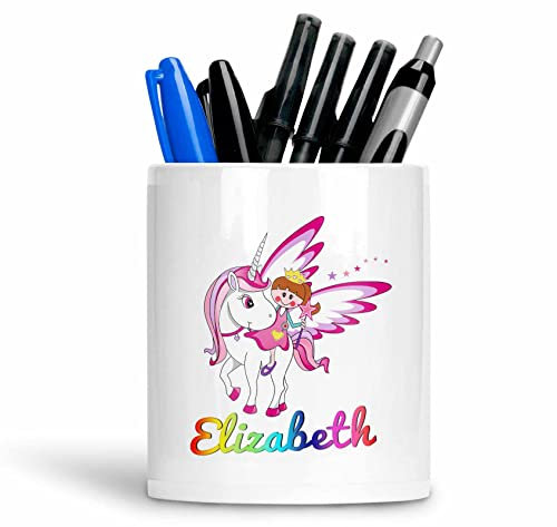 Personalised Any Text Name Ceramic Unicorn Pencil Pot Gift Idea Kids Adults 231