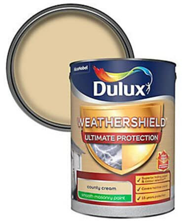Dulux Weathershield ultimate protection County cream Matt Masonry paint, 5L