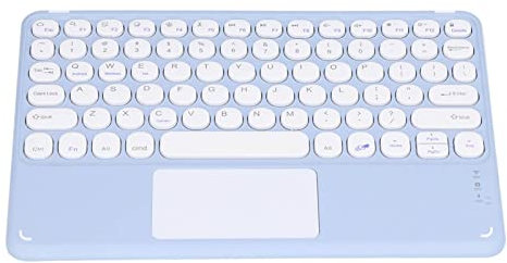 Dpofirs Ultraflache Bluetooth Tastatur mit Touchpad, Smart Touch Cordless Cute Round Key Set Typewriter Flexible Keys, Full Size for Computer Laptop PC Desktop(Lila)