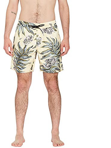 Volcom Herren Standard 43,2 cm elastische Taille Surf Badehose, Dawn Yellow, L