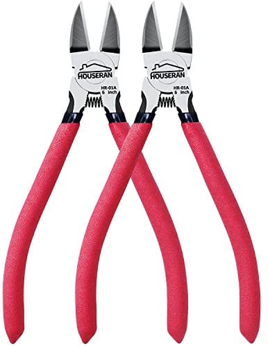 HOUSERAN Pinza a taglio laterale,2 Pezzi, Pinza diagonale, Pinza da taglio diagonale, Pinze per taglierine, Pinze per taglierine di Precisione,Tronchese, 152mm, Rosso