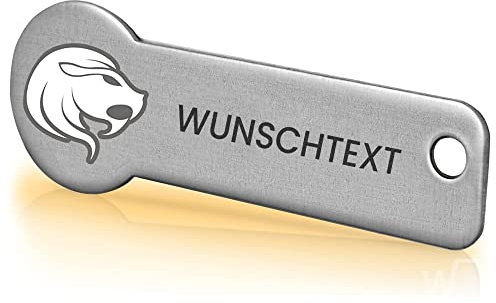 Einkaufswagenlöser ® Personalisiert mit Sternzeichen/Personalisierter Schlüsselanhänger mit Gravur & Schlüsselfundservice/Einkaufschip zum Rausziehen/Entriegler für Einkaufswagen - Löwe