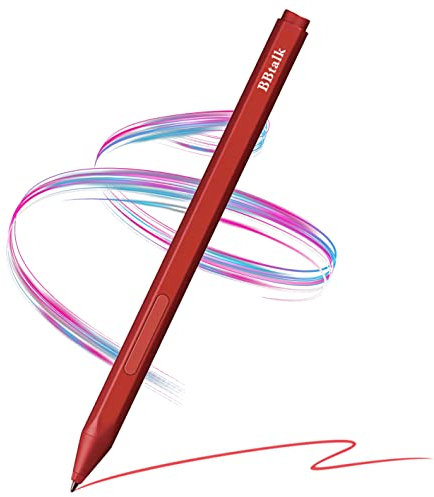 Stylus Stift für Surface, B Barley Talk Stift für Microsoft Surface Pro 9/X/8/7/7+/6/5/4/3/Surface 3, Laptop 5/Go/Book/Studio 3/2/1, Magnetische Adsorption, Palm Rejection (Rot)
