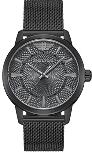 Police Herren Analog Quarz Uhr mit Edelstahl Armband PEWJG0005003