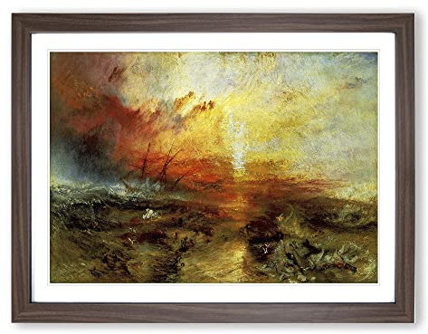 J.M.W. Turner The Slave Ship Classic Painting Framed Wall Art Print, Ready to Hang Picture for Living Room Bedroom Home Office Décor, Walnut A2 (64 x 46 cm)