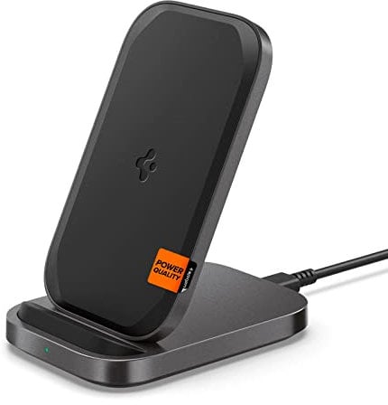Spigen ArcField Qi 15W Superschnelles Induktive Ladestation Kabelloses Ladegerät Designed for Samsung Galaxy S24 S23 Ultra Plus Z Fold Flip 5 4 S22 Note 20 10 S21 und mehr [kein Adapter enthalten]
