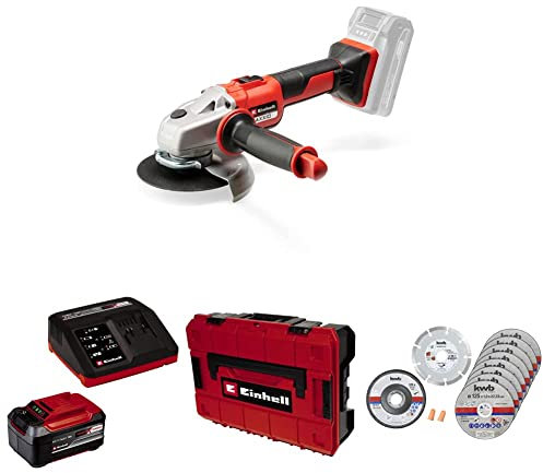 Einhell Professional Akku-Winkelschleifer AXXIO 18/125 Power X-Change (18 V, Ø 125 mm, 33 mm Schnitttiefe, Brushless, inkl. 5,2 Ah Akku, Fastcharger, Koffer, Trennscheiben-Set)