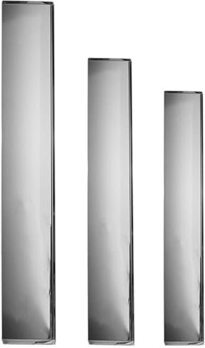 Vassoio da Banco per Pasticceria Bordo Chiuso in Acciaio Inox teglia Gastronomia rosticceria Contenitore espositore rettangolare-50x10 cm