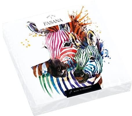 20 Servietten Zebras in Regenbogenfarben | Tiere | Afrika | abstrakt | Tischdeko | Decoupage | Serviettentechnik 33x33cm