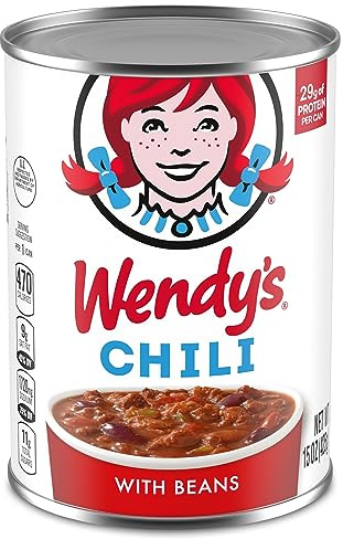 Wendy's Chili with Beans, 425 g | High protein, 29g per serving; 12g fiber per serving; restaurant quality chili with beans; easy meal