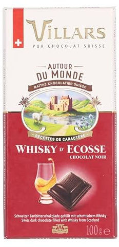 Plaque de chocolat Villars Noir 100g (Noir Whisky d'Ecosse)