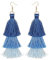 FIOROYAL Baumelnde Quaste, Blauer Ohrring für Frauen Und Mädchen, Boho-Ohrring, Langer Faden, Quasten-Ohrringe, Böhmische Fransen, Tropfen, Handgefertigte Ohrringe, Farbverlauf