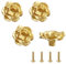 4 Pièces Laiton Monotrou Poignée, Boutons En Forme De Fleur Pour Armoire, Avec Vis De Fixation, Vintage Poignées Boutons De Meuble, Bouton Meuble Dorée, Pour Commode, Armoire, Meuble, Porte Placard