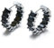 Mesovor Silberne Creolen Ohrringe mit Zirkonia für Damen und Mädchen, Versilberte Huggie Ohrringe, Schmuck für Party, Abschlussball (Schwarz)
