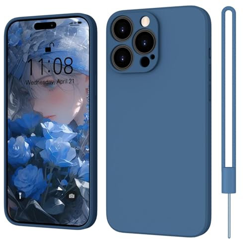 ORDA für iPhone 14 Pro Hülle, Kameraschutz und Bildschirmschutz Stoßfest Silikon Case Cover, Soft TPU Slim Schutzhülle 6.1 Kompatibel mit iPhone 14 Pro Handyhülle Dunkel Blau