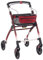 FabaCare Indoor Rollator Jaguar, schmal mit Tablett, Leichtgewicht Wohnungsrollator faltbar, Heimrollator, bis 100 kg, Rot/Weiß