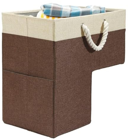 Cestino per scale, Cestino per scale a forma di L, Cestini per scale grandi con manici, Scarpe per cestini per scale, Cestini per scale in vimini, Cesto di stoccaggio per lavanderia per scale, Cestini