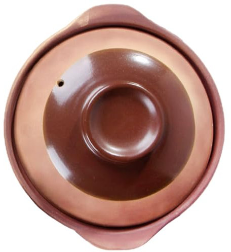 Amosfun Pentola Di Terracotta Per Cucinare 900ml Coperchio Per Pentola Da Stufato Padella in Ghisa Casseruola in Ceramica Pentole Di Terracotta