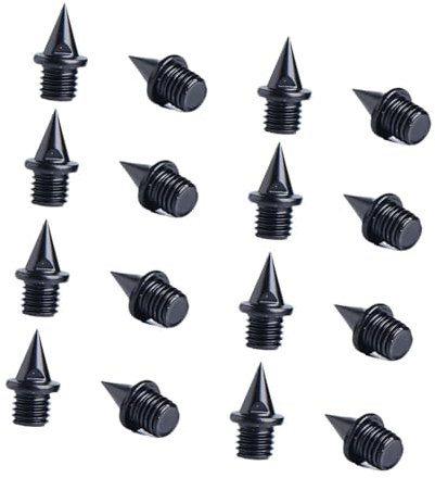 16 piezas de clavos para zapatillas de atletismo, clavos para correr en pista y campo, clavos para pista portátiles, resistentes y profesionales, para, Negro