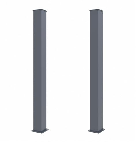 Casanoov Satz von 2 Alu Pfosten H.190cm EIFEL 15X15 - Anthrazitgrau