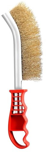 Abonana 5 Pezzi Spazzola Acciaio con Manico in Plastica, Spazzola Metallica per la Pulizia, Spazzola Metallica in Acciaio Inox E Ottone per Pulizia Vernice, Polvere, Legno, Togli Ruggine