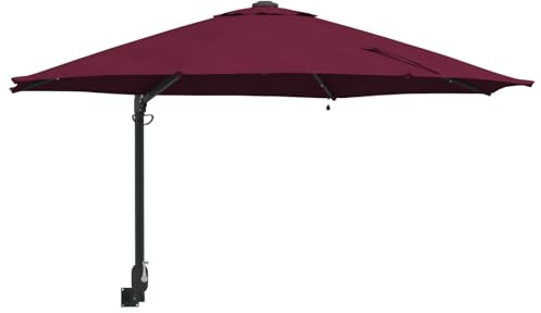 vidaXL Garden Parasol 248 x 248 x 148 cm Polyester and Steel | Made from tough powder-coated steel and 160g polyester, 360° tiltable with a handy hand crank,
