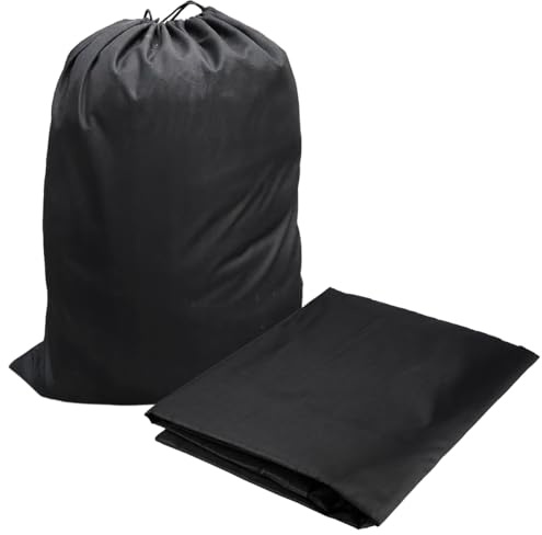 2Pcs 60x90 cm Wäschesack Reise Schmutzwäsche, Faltbarer Laundry Bag Travel | Groß Wasserdicht Wäschebeutel Schmutzwäsche, Wäschesack mit Kordelzug Schwarzer für Universität, Urlaub, Wäscheraum