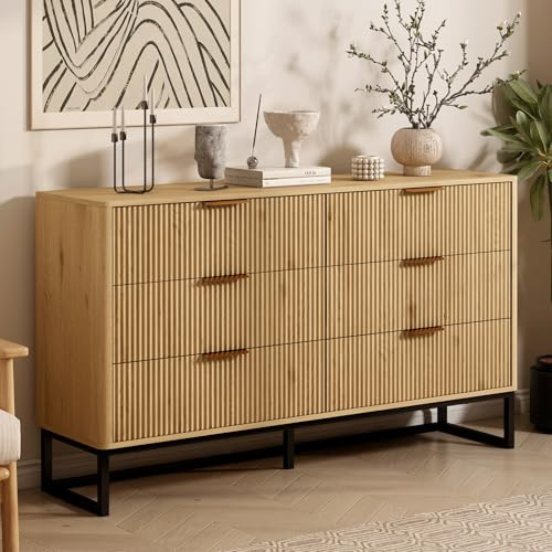 BYCCZMGAD Drawers Storage Unit, Wooden 6 Chest of Drawers with Metal Runners Modern Bedside Storage Cabinet for Living Room Hallway Bedroom (6 drawers)