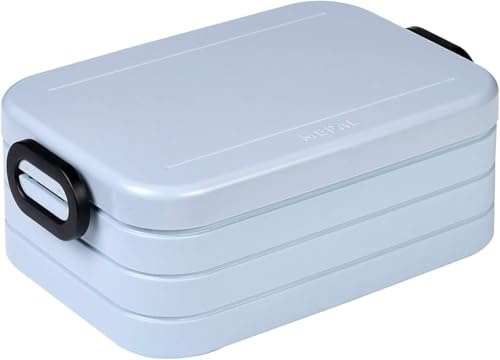 Mepal - Lunchbox Take a Break Midi - Brotdose To Go - Für 2 Sandwiches oder 4 Brotscheiben - Meal Prep Box - Essensbox mit Unterteilung - Spülmaschinenfest - 900 ml - Old Nordic Blue