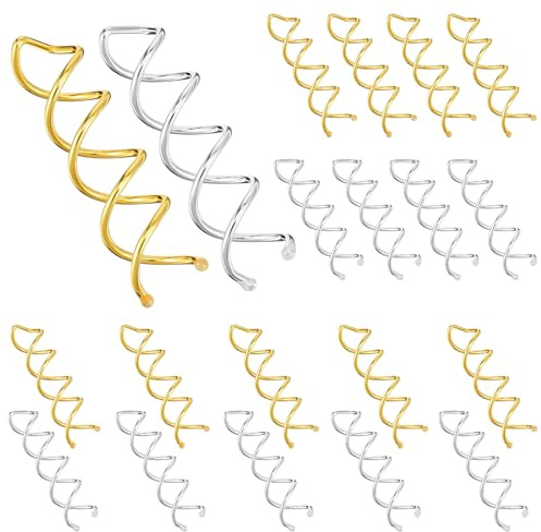 LXUEJIE 20 Stück Spirale Haarspange, Spiral Haarnadeln Haar Clip Haar Accessoires Rotierende Diy Haarnadeln Hochsteckfrisuren Zubehör für Haarstyling Geeignet Für Verschiedene Frisuren (Gold + Silber)