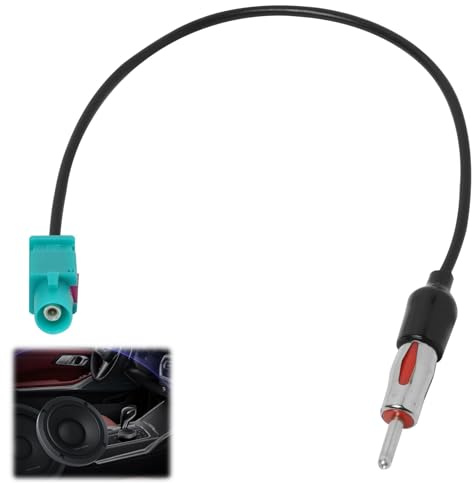 Adaptador Antena Coche Fakra Z Macho a DIN Hembra, Cable de Extensión de Antena Conector Adaptador de Antenas de Vehículo Adaptadors Radio Coche Compatible con Vehículos y Radios, Señal FM/Am Estable