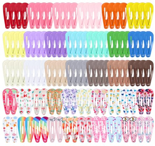 120pcs 1.2in Mini Colorful Snap Hair Clips for Baby Toddler Girls Barrettes