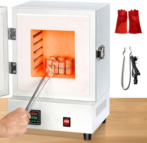 ZEEKYFOR Forno Elettrico per Ceramica a Casa, Forno di Fusione da 2000W, Forni per Ceramica, Forno per Trattamento Termico a 1150℃ con Display Digitale Intelligente per La Creazione di Gioielli