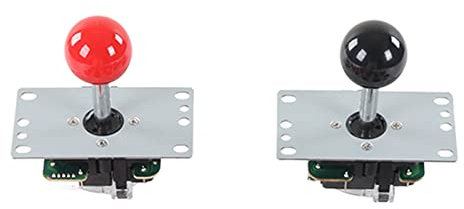 Pongnas Kit de Jeu d' DIY pour 2 Joueurs avec Joystick et Boutons – Circuit imprimé USB pour Console de Jeu en Rouge
