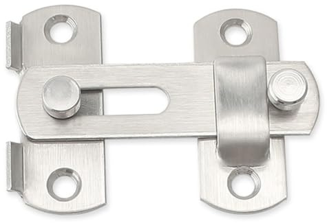 Schranktürriegel aus Edelstahl, robuster Klapphaken & Ösenverschluss für Innentüren, Fenster, Schränke und Schuppen, Silber (100 x 70 mm)