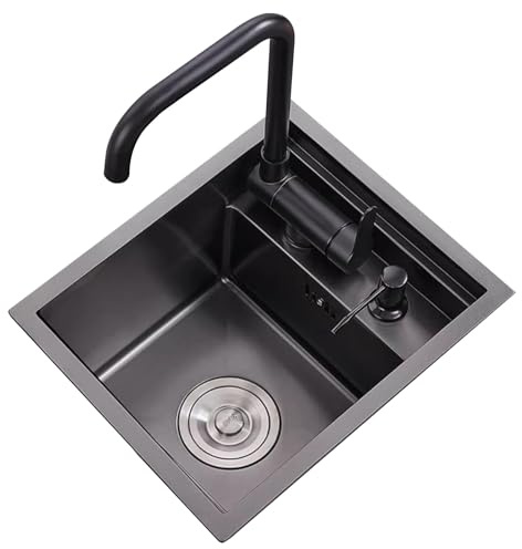 Lavello Da Incasso In Acciaio Inox Con Rubinetto Pieghevole Per Camper/Bar, Lavabo Per Verdure, Design A Vasca Singola A Scomparsa, Lavello + Rubinetto A30*45*21 Cm, Lavello + Rubinetto A30*45*21 Cm