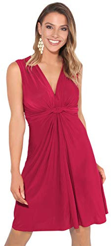 KRISP Robe Maternité Portefeuille Cocktail, Rouge Foncé, 9354-DK/RED-18