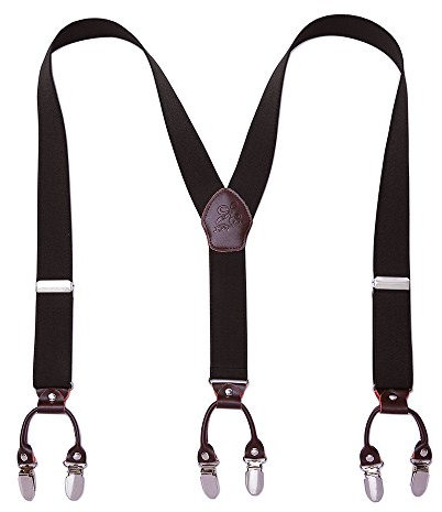 KANGDAI Hosenträger für Herren Breit Y Style 3.5 CM Mit Sehr 6 Starke Metall Clip Durable Elastic Verstellbare Hosenträger Geschenkbox für Herren und Damen