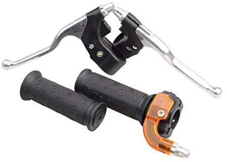 GOOFIT Poignées Twist Drossel 22mm Schwarz Weiß Ersatz für 47cc 49cc 2 Hub Mini Moto Schmutz Cross Pocket VTT Leviers d'embrayage