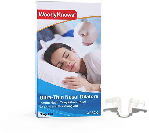 WoodyKnows Ultradünner Nasendilatator, verbessert den Schlaf und fördert die Luftzirkulation, lindert verstopfte Nase und nasenbedingtes Schnarchen, Hilfe bei Nasenscheidewandverkrümmung (L 3 Pack)