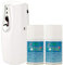 GO! Insect Control SET: 2x Spray-Dosen zu 250ml PLUS 1x Dispenser (Zerstäuber, Aerosol-Spray-Automat) gegen Schnacken, Fliegen, Wespen, Stechmücken u.a. (Extrakt Gänseblümchen-Familie)